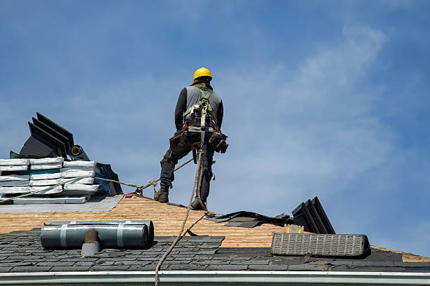 Professional Gutter Installation technician working in Center City, MN